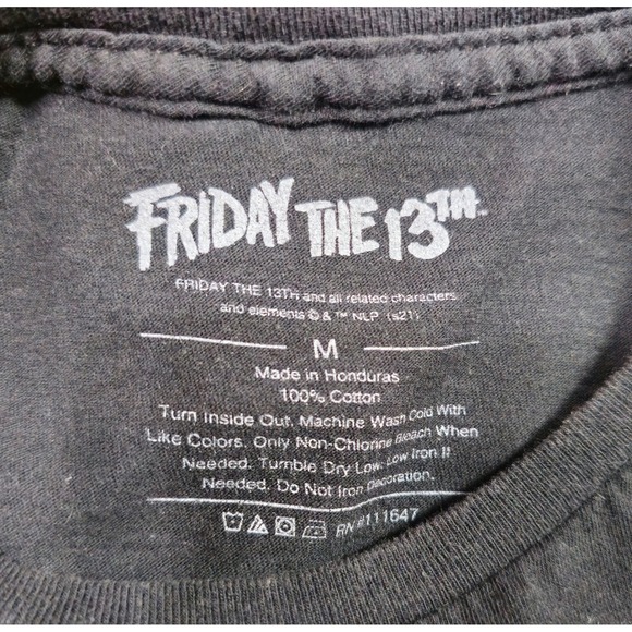 Friday the 13th Camp Crystal Lake Jason Voorhees Black Graphic T-Shirt Mens M - Picture 4 of 4